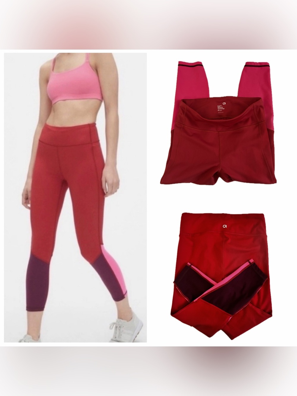 GAP blackout technology Color-block High-Waist Capri Leggings S